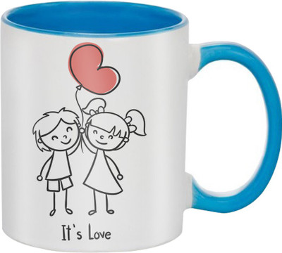 

SKY TRENDS Great Romantic Love Best Gifts For Valentine Day For Girlfriend Boyfriend Fiance Wife Husband, Anniversary,Christmas, Design 098 Ceramic Mug(325 ml), Blue
