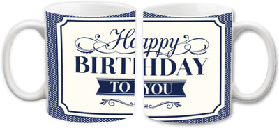 

Empression Happy Birthday WHTA6 Ceramic Mug(325 ml), Multicolor