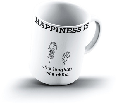 

Ucard Happiness Is1275 Bone China, Ceramic, Porcelain Mug(325 ml), Multicolor