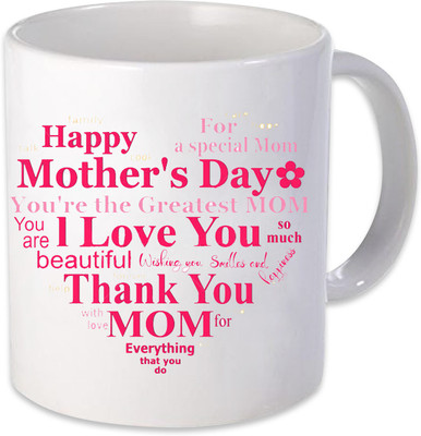

Heyworlds thank you mom mother day gift Ceramic Mug(325 ml), Multicolor