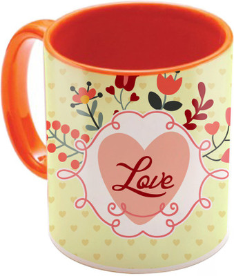 

SKY TRENDS Valentine Gift for Girlfriend Love Printed I Love U Forever Perfect for Her Him Wife Fiance Anniversary And Birthday STGD149 Ceramic Mug(325 ml), Orange