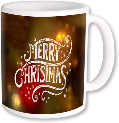 

PhotogiftsIndia Merry Christmas With Star Ceramic Mug(325 ml), Multicolor
