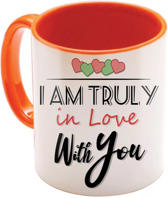 

SKY TRENDS Valentine Gift for Girlfriend Love Printed I Love U Forever Perfect for Her Him Wife Fiance Anniversary And Birthday STGD179 Ceramic Mug(325 ml), Orange