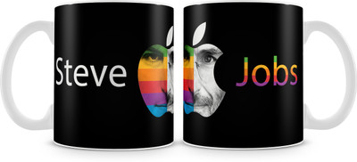 

Posterboy Steve Jobs Apple Ceramic Mug(350 ml), Multicolor