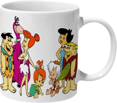 Mooch Wale Flintstones Family Ceramic Coffee Mug(325 ml)