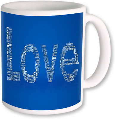 

PhotogiftsIndia My Love With Blue Background Ceramic Mug(325 ml), Multicolor