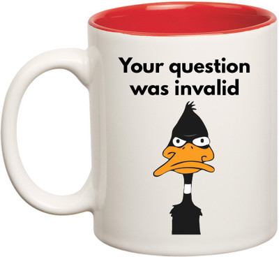 

HuppmeGift Invalid Question Inner Red Ceramic Mug(350 ml), Red;white