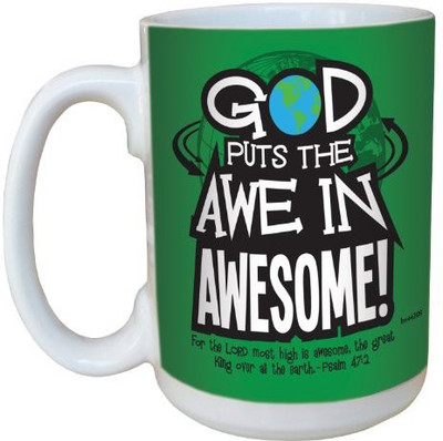 

Tree-Free Greetings Greetings lm44209 Awe in Awesome: Psalm 47:2 Ceramic with Full-Sized Handle, 15-Ounce Ceramic Mug(60 ml), Multicolor