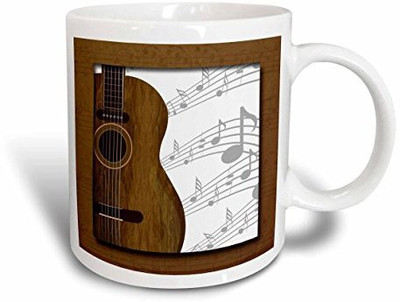 

3dRose Guitar Music Concept Ceramic, 15 oz, White Ceramic Mug(60 ml), Multicolor