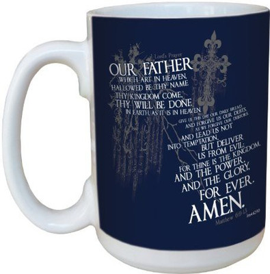 

Tree-Free Greetings Greetings lm44290 Lord's Prayer Graphic: Matthew 6:9-13 Ceramic with Full-Sized Handle, 15-Ounce Ceramic Mug(60 ml), Multicolor