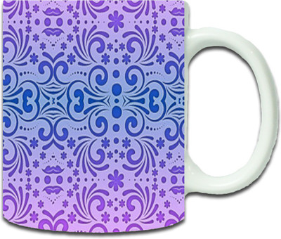 

Maison N Mode Blue Design Pattern Coffee Ceramic Mug(330 ml), Multicolor
