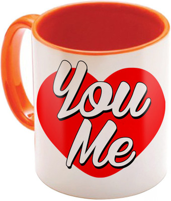 

SKY TRENDS Valentine Gift for Girlfriend Love Printed I Love U Forever Perfect for Her Him Wife Fiance Anniversary And Birthday STGD176 Ceramic Mug(325 ml), Orange