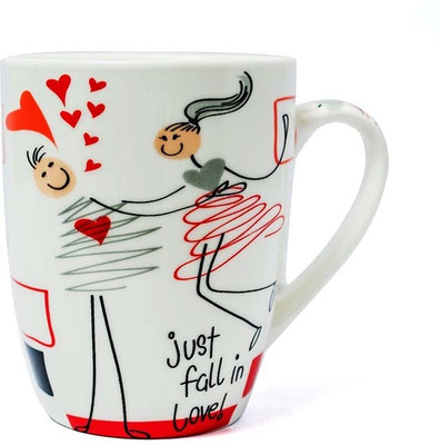 

Painting Mantra Fall in Love Ceramic Mug, Red