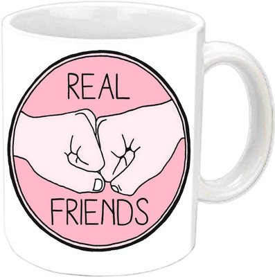 

Raj Laxmi Real Friends White Ceramic Mug(3.5 ml)