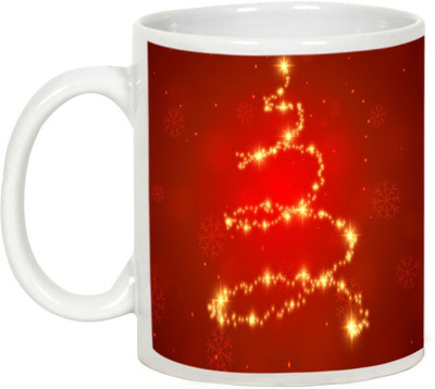 

AllUPrints Christmas Snow Embroidery Ceramic Mug(325 ml), White