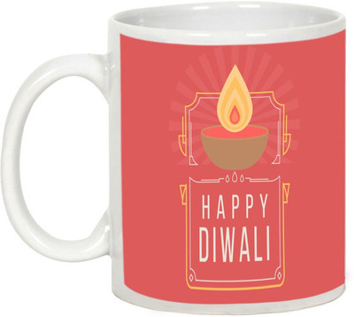 

AllUPrints Gifts For Deepawali - Prosperous Happy Diwali Design 3 Ceramic Mug(325 ml), White