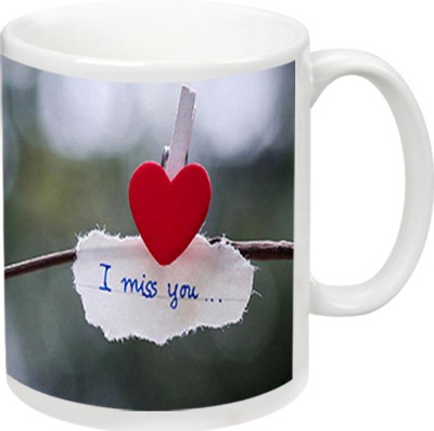 

KappoMania - I Miss You Love Ceramic Mug(325 ml), Multicolor