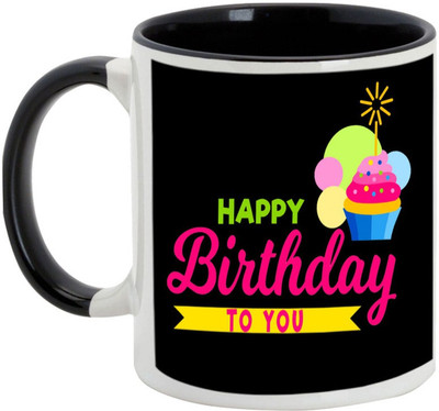 

AllUPrints Happy Birthday To You My Dear Ceramic Mug(325 ml), Black