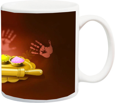 

ME&YOU Gift For Holi;Happy Holy best colorful life wishes hd Printed Ceramic Mug(325 ml), Multicolor