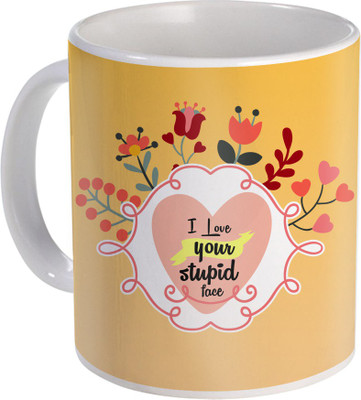 

SKY TRENDS Can't Help Falling in Love mug Best Gift for Valentine's Day, Her, Girlfriend,boy friend,husband, Wife,Birthday, Anniversary,Christmas or Any Holidays Design 057 Ceramic Mug(320 ml), Blue;white