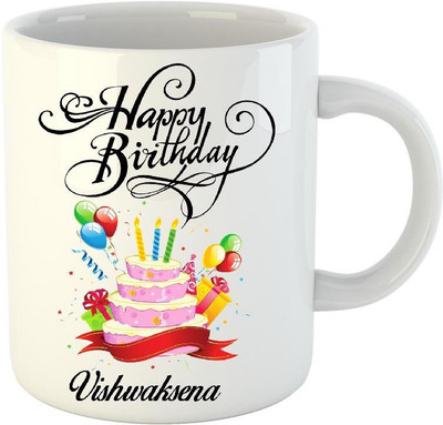 

Huppme Happy Birthday Vishwaksena White (350 ml) Ceramic Mug(350 ml)