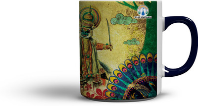 

The Indian Graceful (Blue Colour Handle) Coffee Ceramic Mug, Multicolor