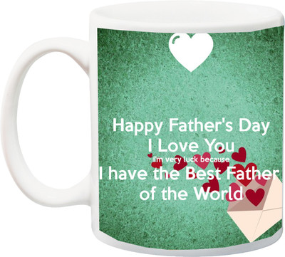 

ME&YOU Gift for father/Daddy;I Love You Dad of thr world Beautiful Color 3D printed Ceramic Mug(325 ml), Multicolor