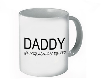

My Bestow Daddy White Plain Coffee Ceramic Mug(320 ml), Multicolor