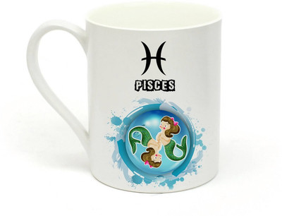

Sowing Happiness SHMUG158 Pisces Sun sign Ceramic Mug(350 ml), White