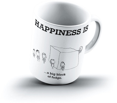 

Ucard Happiness Is1652 Bone China, Ceramic, Porcelain Mug(325 ml), Multicolor