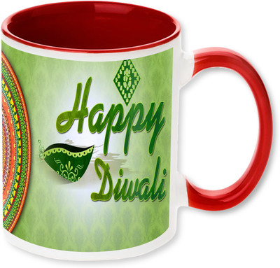 

Heyworlds happy diwali gifts 26 Ceramic Mug(325 ml), Multicolor