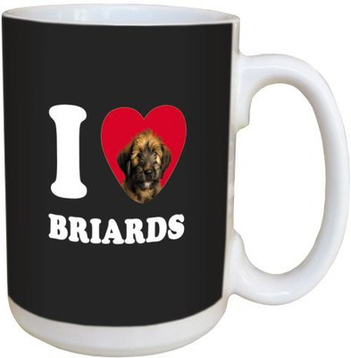 

Tree Free Free Greetings LM45019 I Heart Briards Ceramic with Full-Sized Handle, 15-Ounce, Tan and Black Ceramic Mug(60 ml), Multicolor