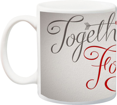 

ME&YOU Gift for Husband/Wife/Girlfriend/Boyfriend/Lover;"Together Forever red 3D printed Ceramic Mug(325 ml), Multicolor