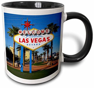 

3dRose Welcome To Fabulous Las Vegas, Nv Two Tone Black, 11 oz, Black/White Ceramic Mug(60 ml), Multicolor