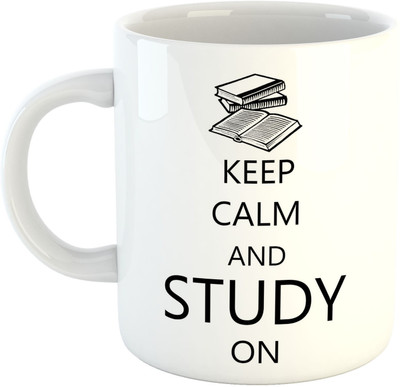 

Deeher Gifts Keep Calm And Study on Ceramic Mug(330 ml), Multicolor