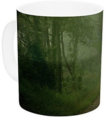 

Kess InHouse InHouse Angie Turner Foggy Road Forest Ceramic Coffee, 11 oz, Multicolor Ceramic Mug(60 ml)