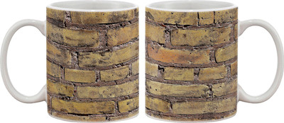 

Artifa Brick Wall Texture Porcelain, Ceramic Mug(350 ml), Multicolor