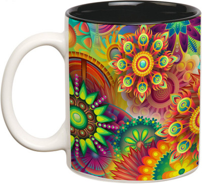 

Prithish Psychedelic Design 8 Double Color Ceramic Mug(330 ml), Multicolor