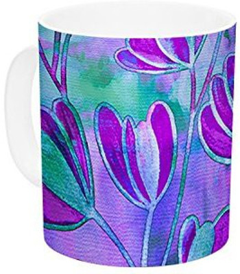 

Kess InHouse InHouse Ebi Emporium Efflorescence-Lavender Blue Teal Purple Ceramic Coffee, 11 oz, Multicolor Ceramic Mug(60 ml)