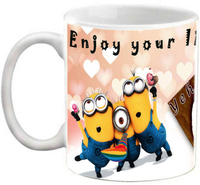

EFW FRIENDSHIP - MINION - YEH DOSTI HUM NAHI TODENGE Ceramic Mug(325 ml), White