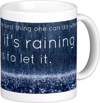 

Exoctic Silver Monsoon Rain : Quotes X024 Ceramic Mug(300 ml), Multicolor