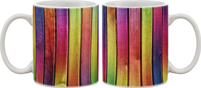 

Artifa Colored Wooden Planks Porcelain, Ceramic Mug(350 ml), Multicolor