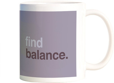 

Rangeele Inkers Find balance Ceramic Mug(300 ml), Multicolor