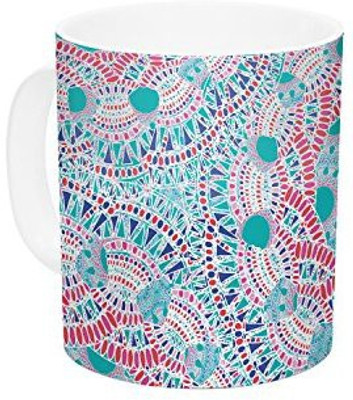 

Kess InHouse InHouse Miranda Mol Prismatic White Blue Pink Abstract Ceramic Coffee, 11 oz, Multicolor Ceramic Mug(60 ml)