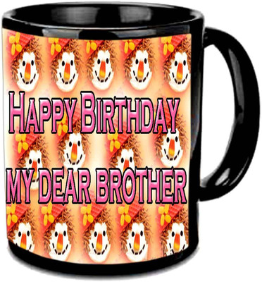 

Raj Laxmi faces b'day brother love black Ceramic Mug(350 ml)