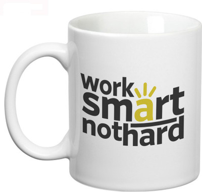 

Prithish Work Smart, Not Hard Ceramic Mug(330 ml), Multicolor