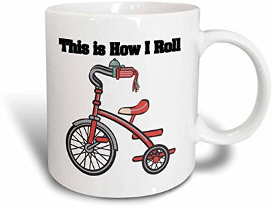 

3dRose This is How I Roll Trike Tricycle Design - Ceramic, 11-Ounce (mug_102625_1) Ceramic Mug(60 ml), Multicolor