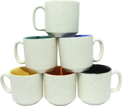 

Onlinemaniya ONMCup71 Bone China Mug(120 ml, Pack of 6), Multicolor
