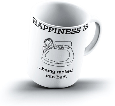 

Ucard Happiness Is2194 Bone China, Ceramic, Porcelain Mug(325 ml), Multicolor
