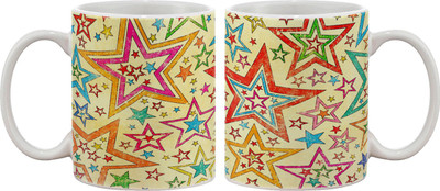 

Artifa Colourful Stars Porcelain, Ceramic Mug(350 ml), Multicolor